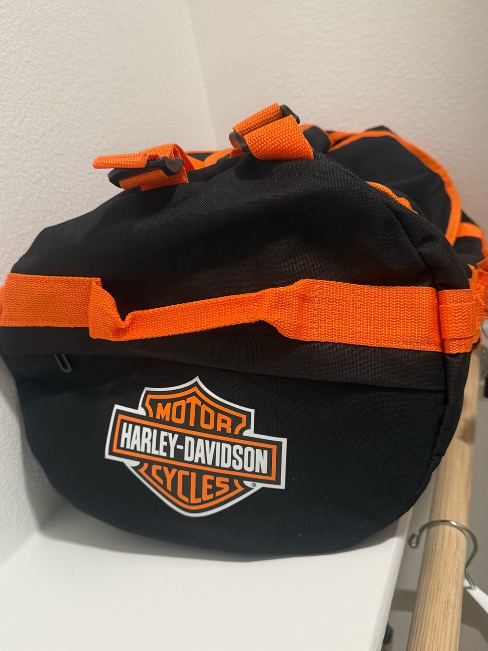 Harley-Davidson Orange & Black Motorcycle Duffel Gear Bag